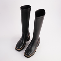 Bellame Black Leather Knee High Boots