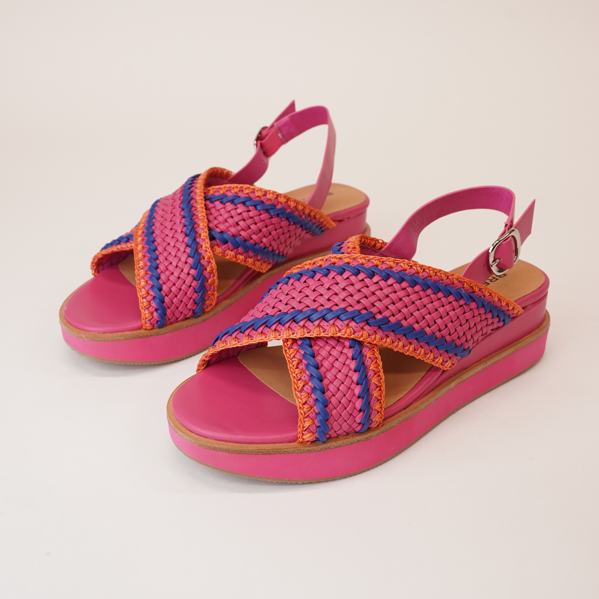 Drum Fuchsia Multi Leather Sandals