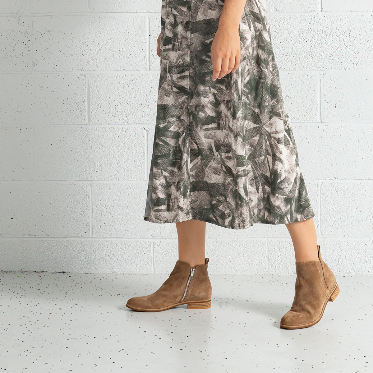 Nakta Light Choc Suede Leather Ankle Boots