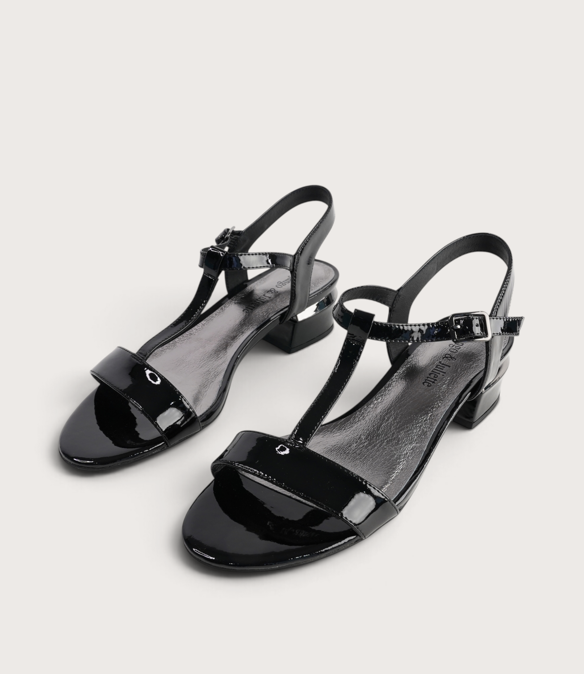 Taner Black Patent Leather Heels
