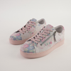 Jelorias Pastel Floral/ Pink Sole Leather Sneakers