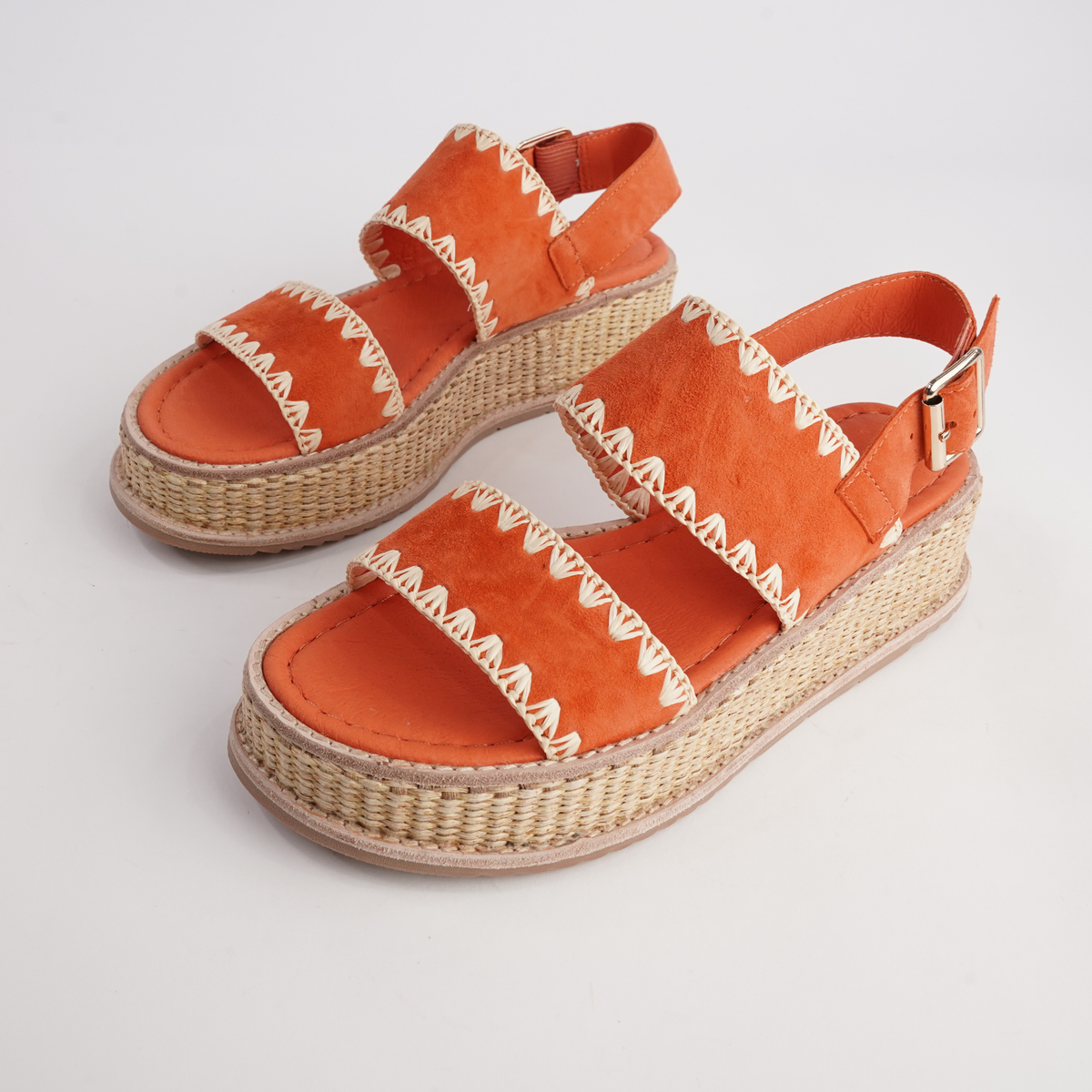 Vera Dark Orange Suede Sandals