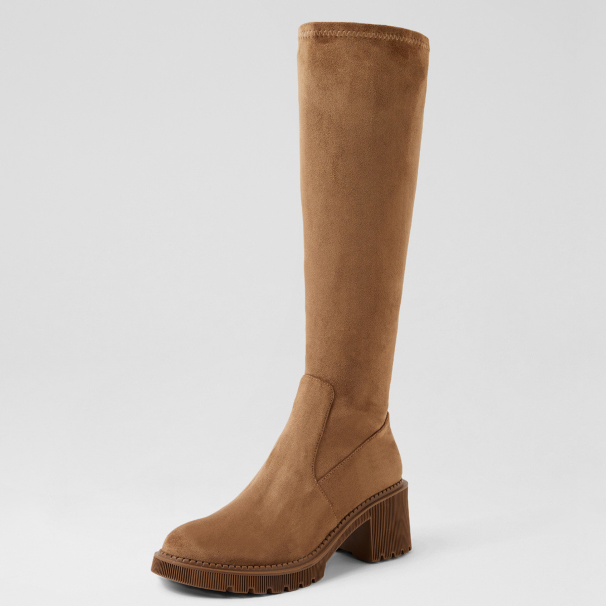 Zina Light Choc Microsuede Knee High Boots - DJANGO AND JULIETTE | Shouz