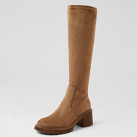 Zina Light Choc Microsuede Knee High Boots - DJANGO AND JULIETTE | Shouz