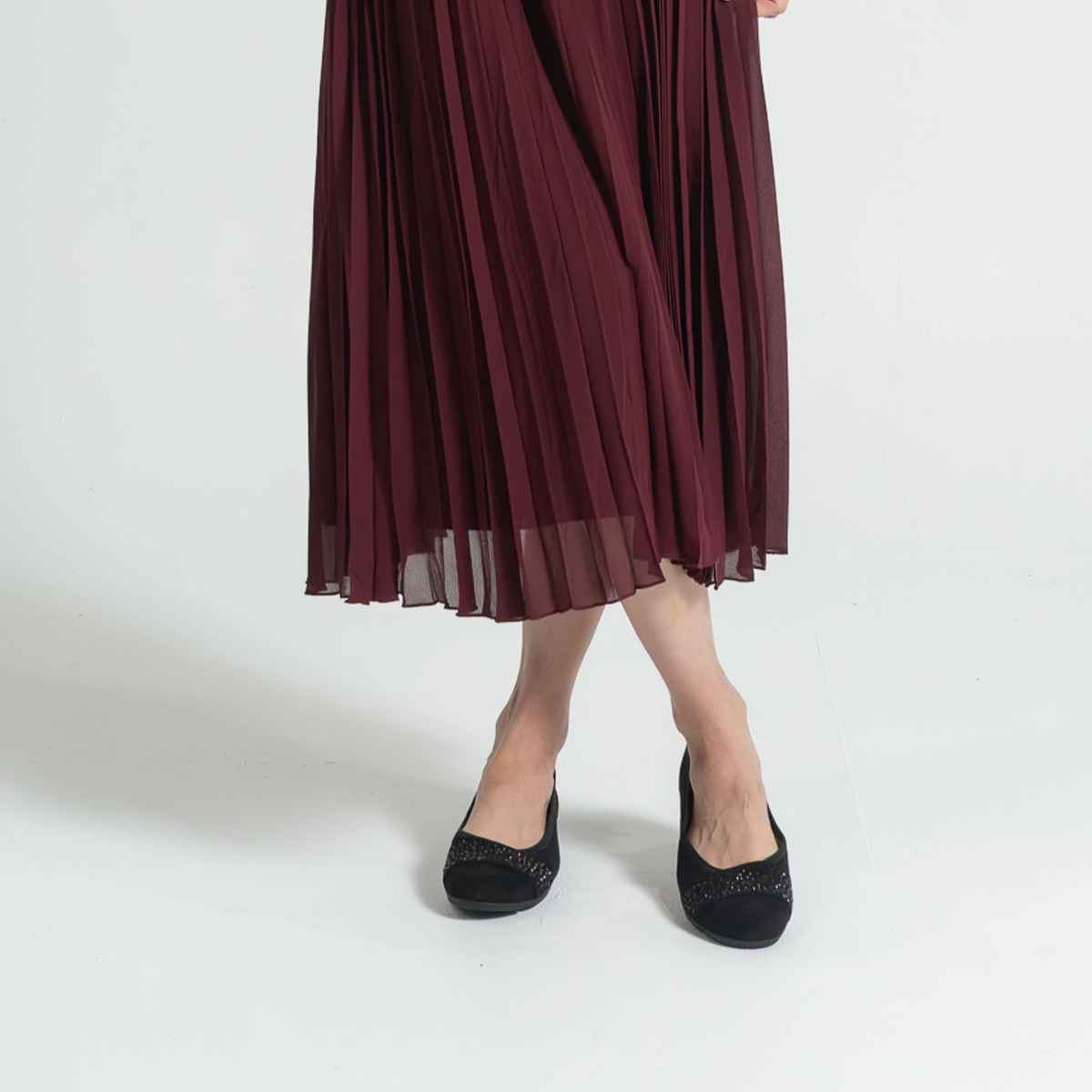 Greta Black Suede Leather Ballet Flats - GABOR | Shouz
