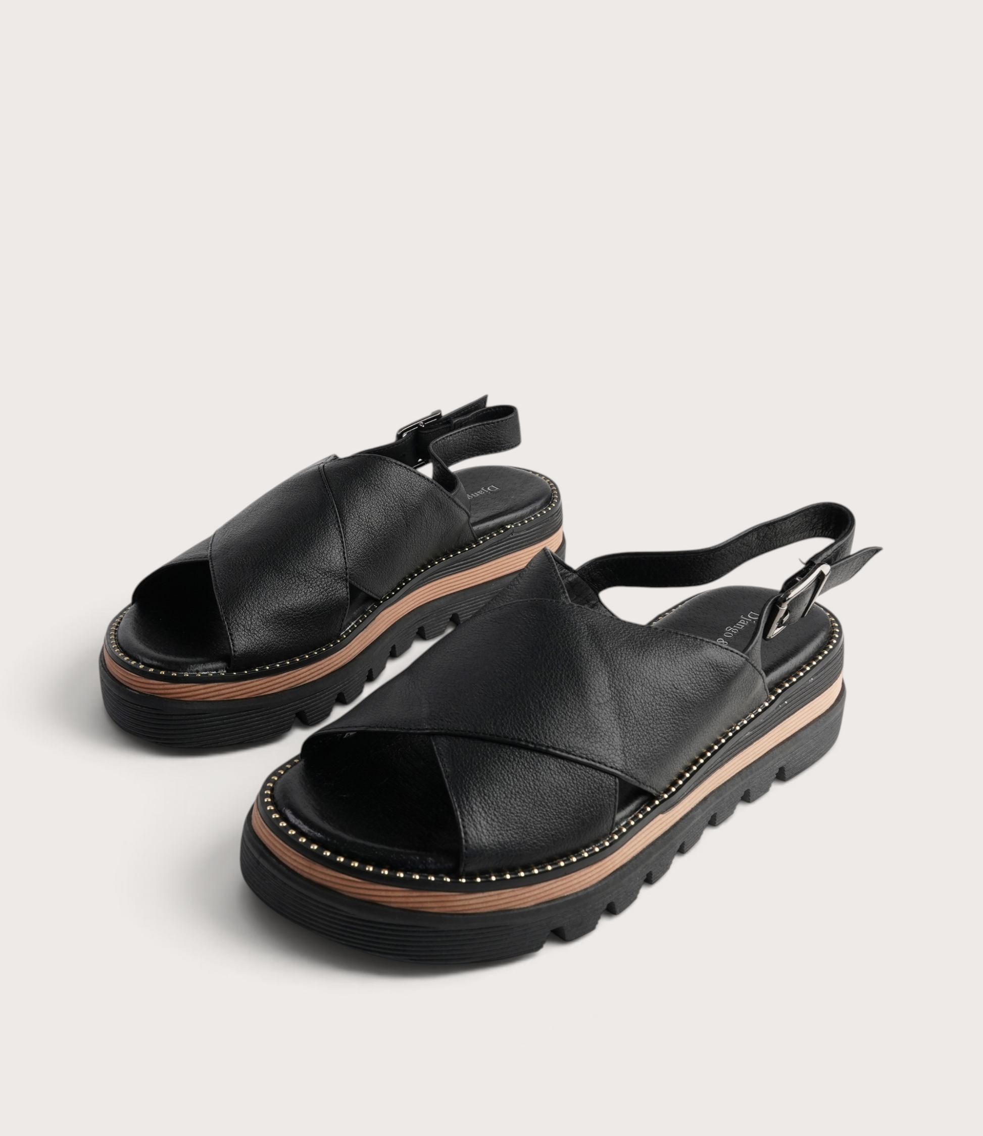 Sasi Black Leather Sandals