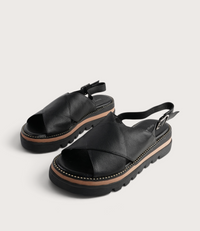 Sasi Black Leather Sandals