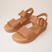 Cubbie Dark Tan Leather Sandals