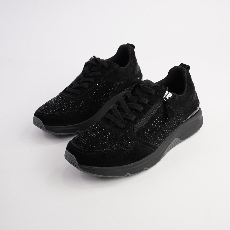 Gabby Black Suede Leather Sneakers