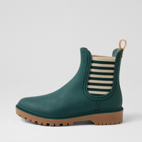 Laurina Deep Green Stripe Gumboots