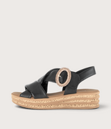 Miriad Black Leather Sandals