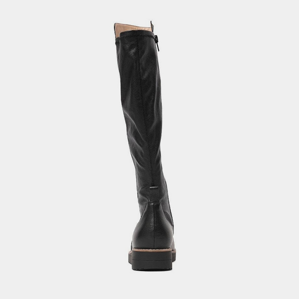 Oletta Black Leather Knee High Boots