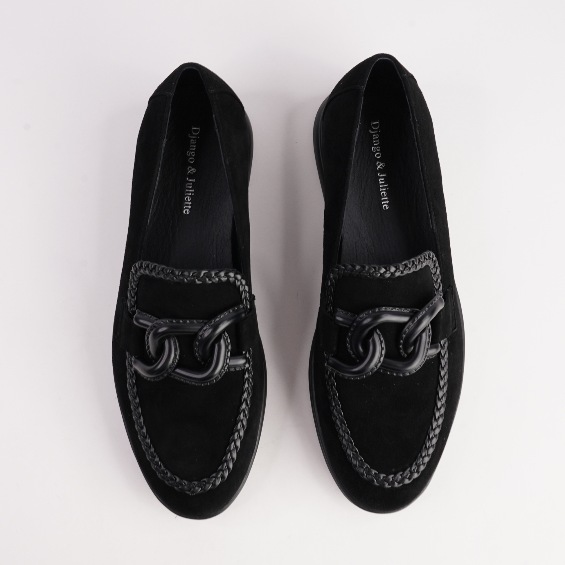 Linxea Black Suede Loafers - DJANGO AND JULIETTE | Shouz