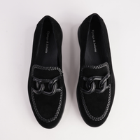 Linxea Black Suede Loafers - DJANGO AND JULIETTE | Shouz