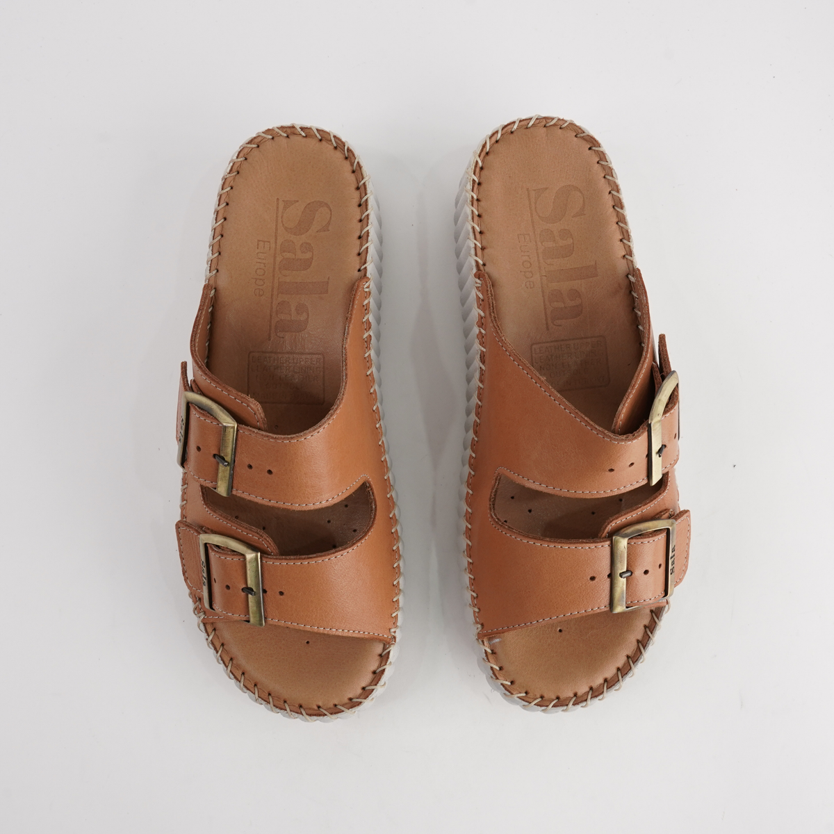 Solena Coconut Leather Slides - SALA | Shouz