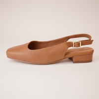 Bekasi Dark Tan Leather Flats