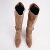 Amirie Light Choc Suede Knee High Boots