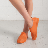 Huston Orange/ Orange Sole Leather Sneakers