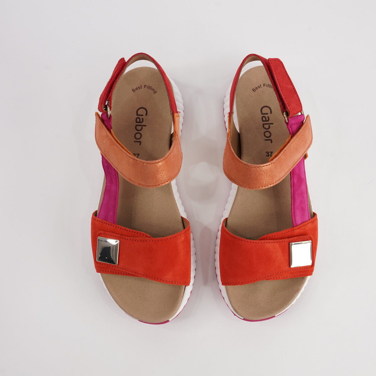 Cora Pumpkin Combi Leather Sandals - GABOR | Shouz