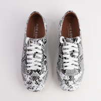 Quinn Black/ White Multi Snake Leather Sneakers - ALFIE AND EVIE | Shouz