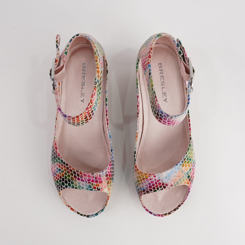 Sangria Palette Snake Leather Wedges