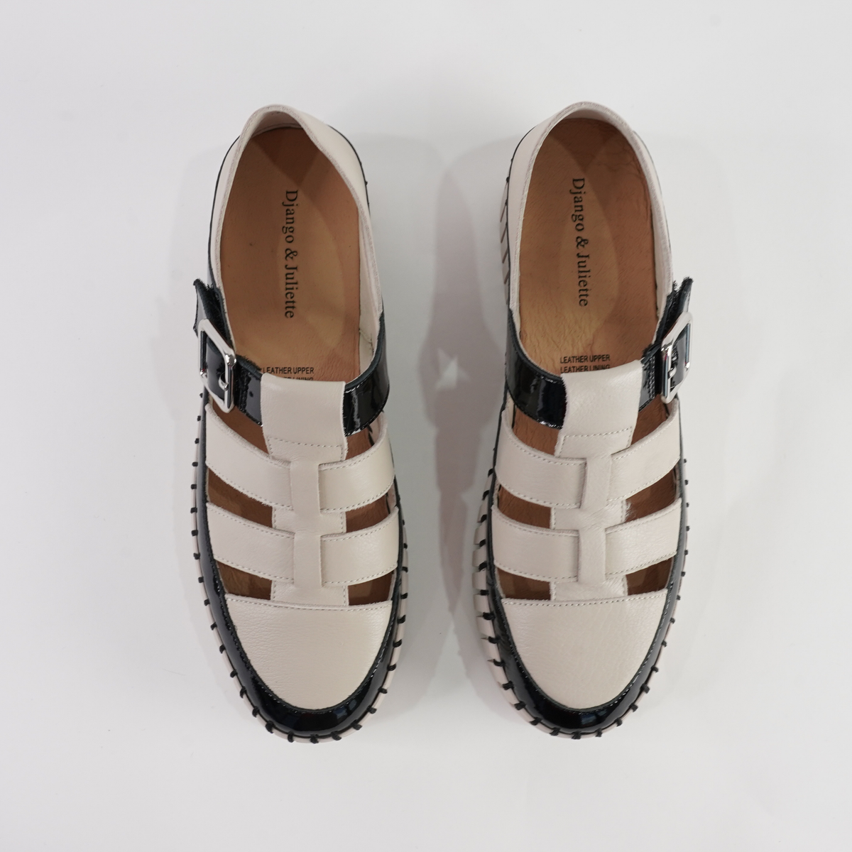 Baytown Black Patent/ Almond Leather Sneakers - DJANGO AND JULIETTE | Shouz