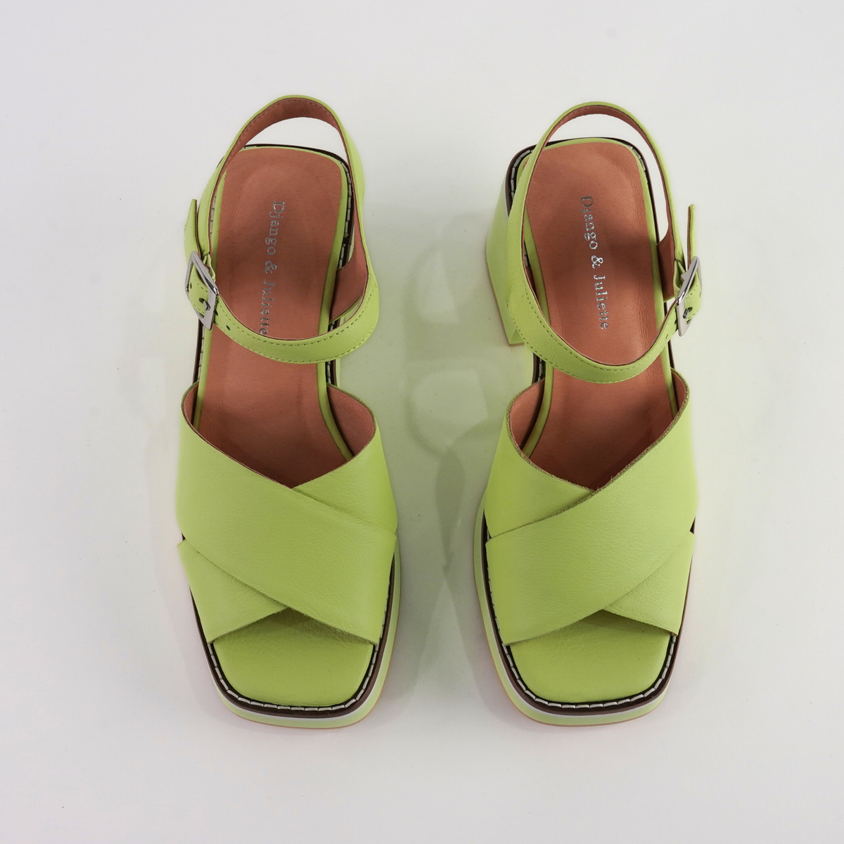 Jemi Light Citrus Leather Heels - DJANGO AND JULIETTE | Shouz