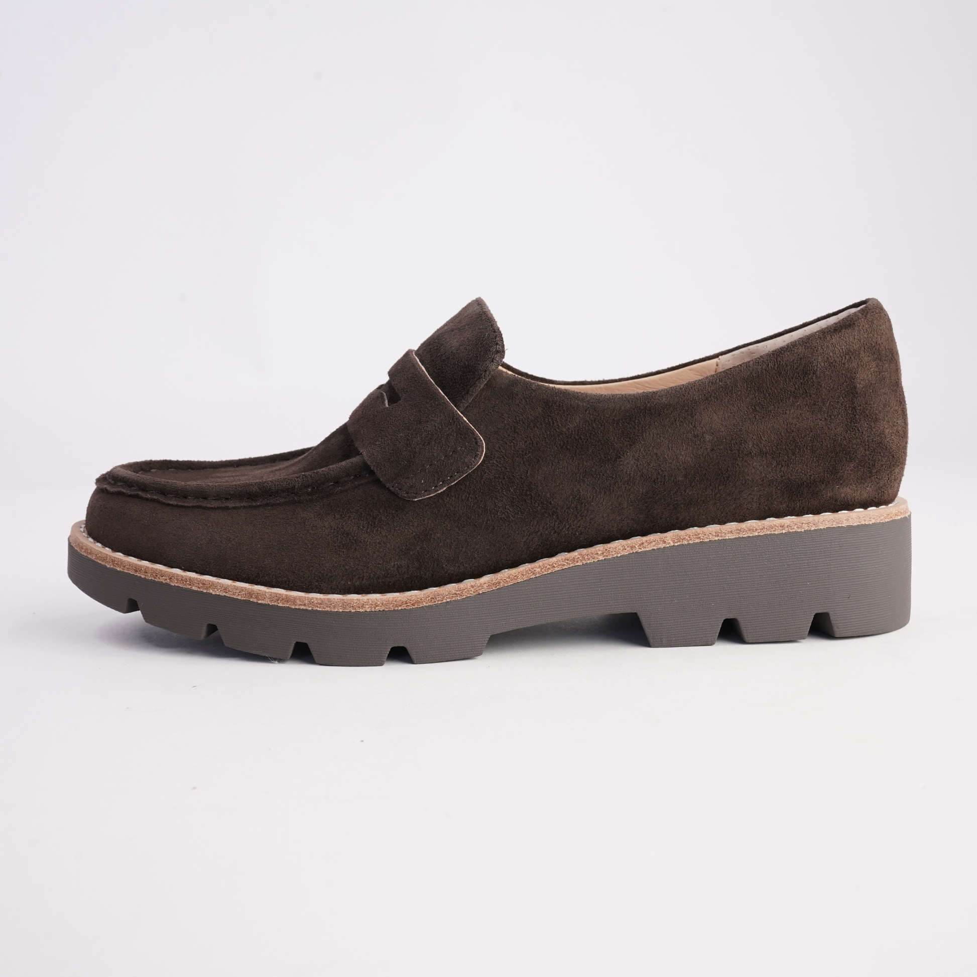 Dorte Choc Suede/ Choc Sole Loafers - DJANGO AND JULIETTE | Shouz