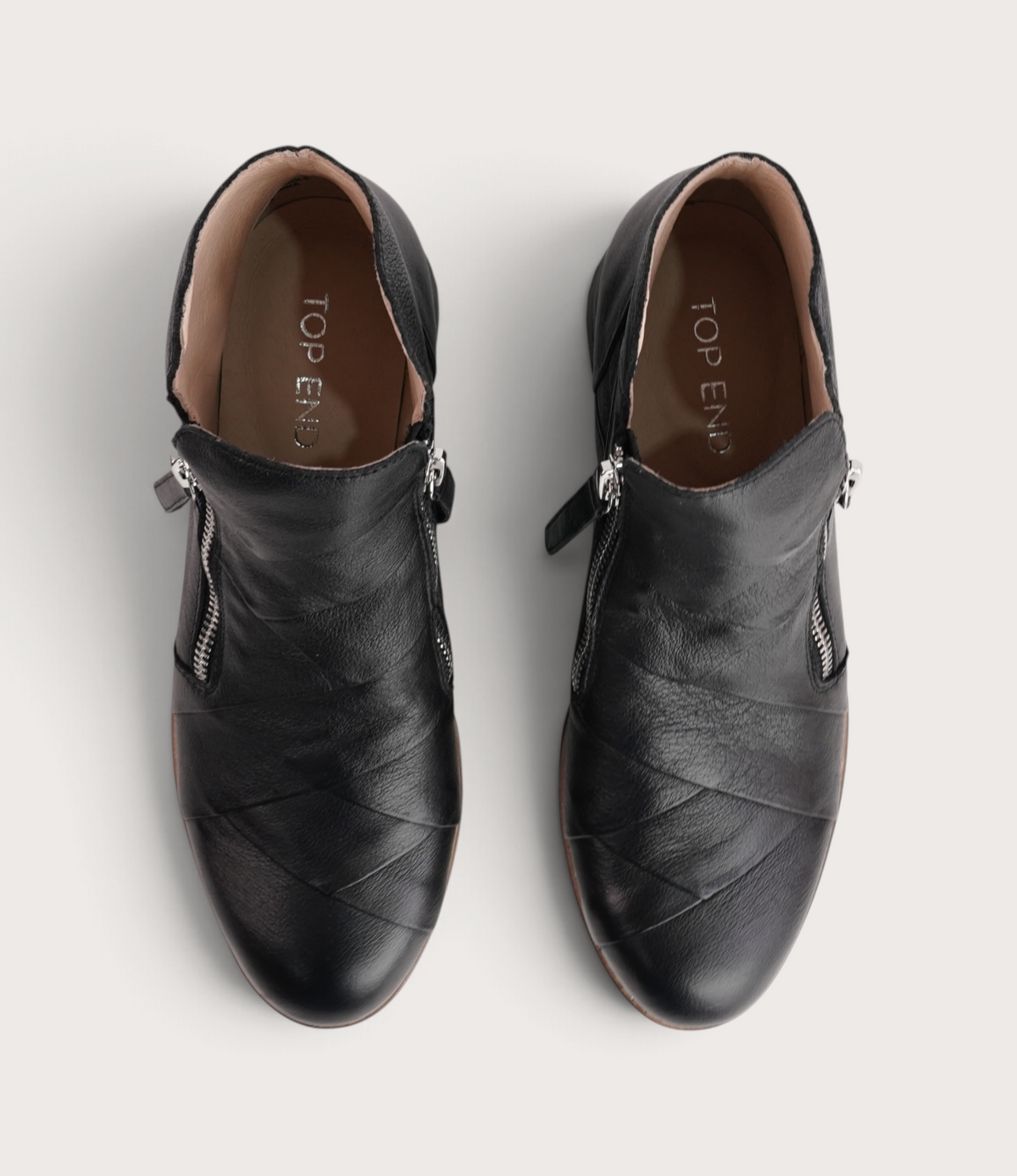 Omeah Black/ Black Leather Ankle Boots - TOP END | Shouz