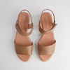 Minne Dark Tan/ Almond Sole Leather Sandals