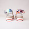 Atha White Stripe Patent Leather Sandals