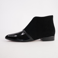 Emika Black Mix Leather Ankle Boots