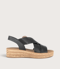 Miriad Black Leather Sandals