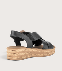 Miriad Black Leather Sandals