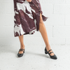 Fuela Black Leather Flats