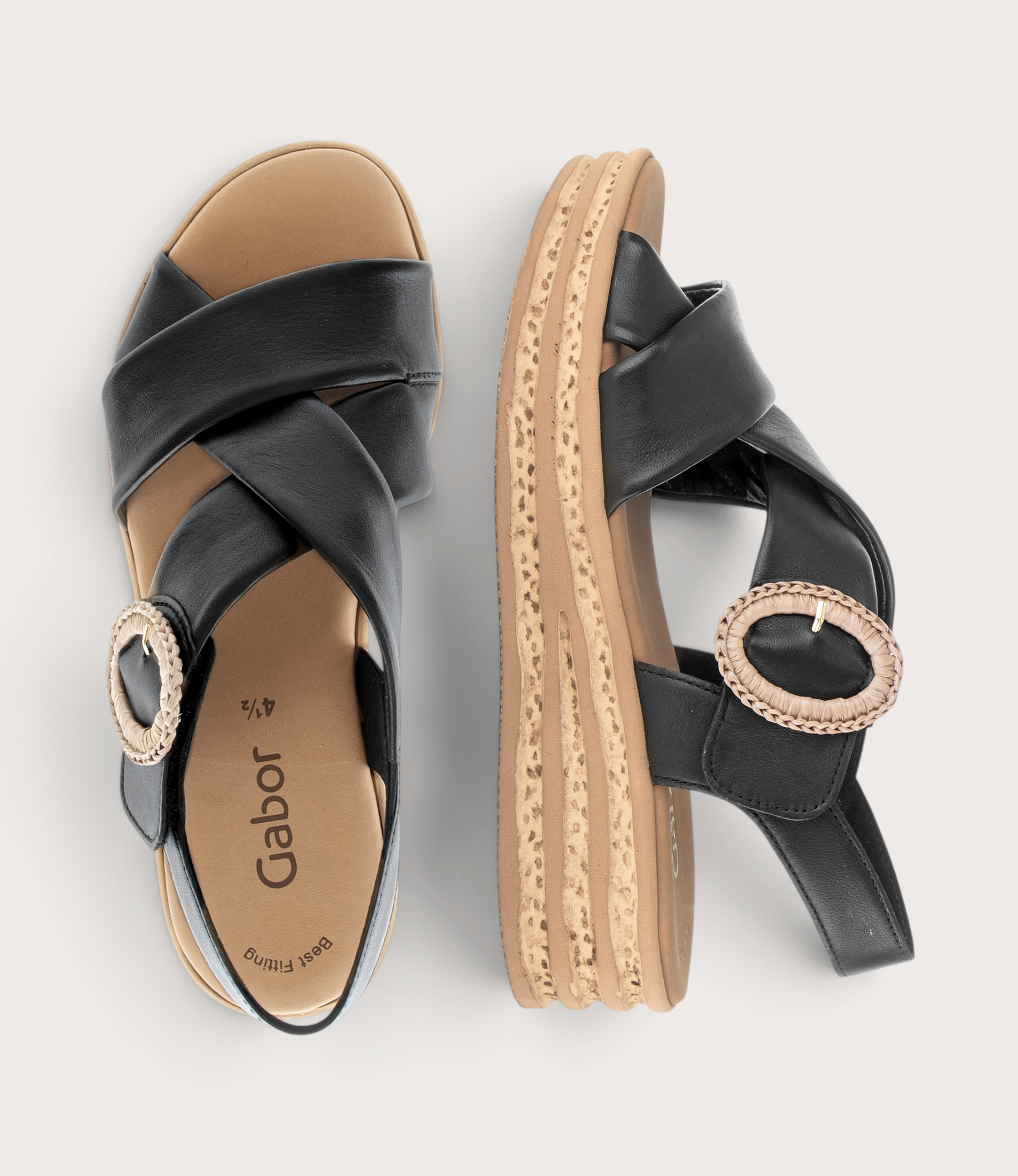 Miriad Black Leather Sandals