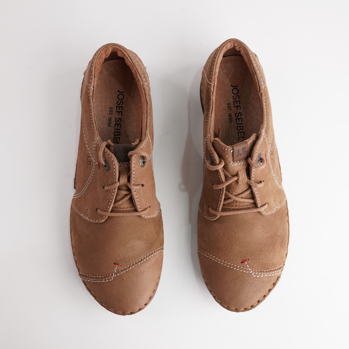 Fergey 20 Castagne Leather Lace Up Flats - JOSEF SEIBEL | Shouz