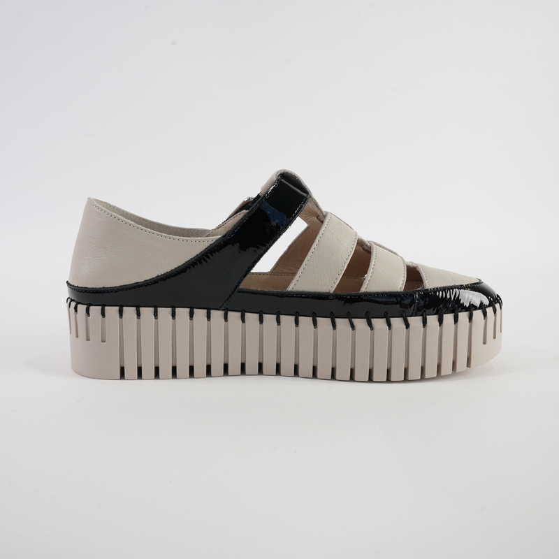 Baytown Black Patent/ Almond Leather Sneakers