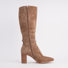 Amirie Light Choc Suede Knee High Boots