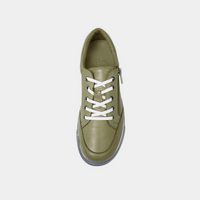 Ronnie Dark Olive Leather Sneakers