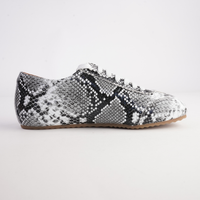 Quinn Black/ White Multi Snake Leather Sneakers - ALFIE AND EVIE | Shouz