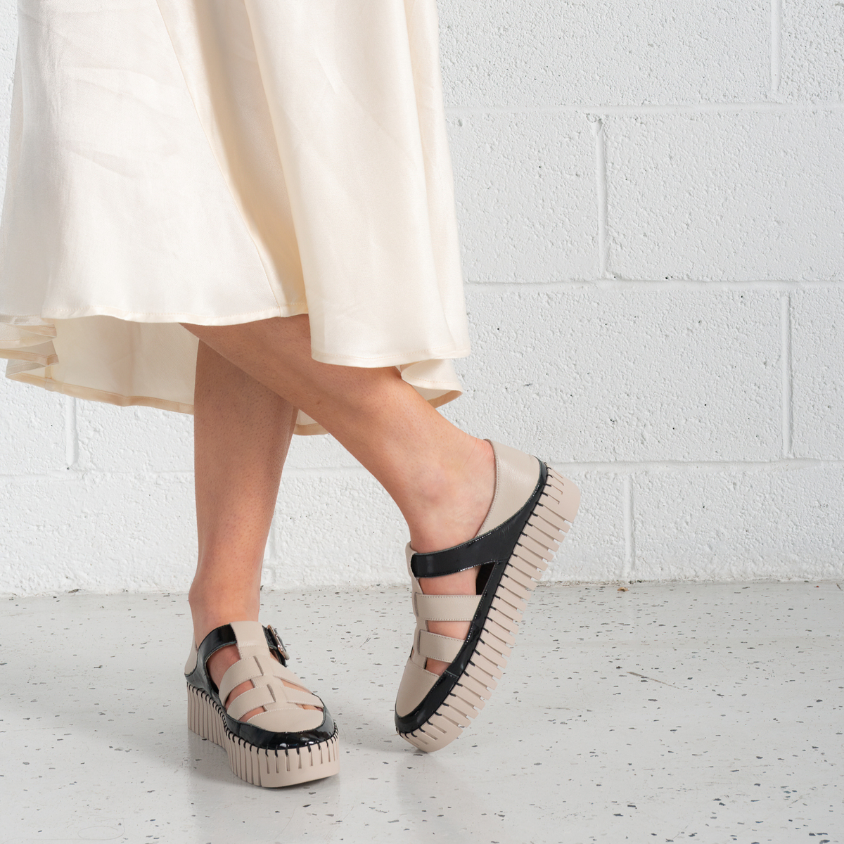 Baytown Black Patent/ Almond Leather Sneakers - DJANGO AND JULIETTE | Shouz