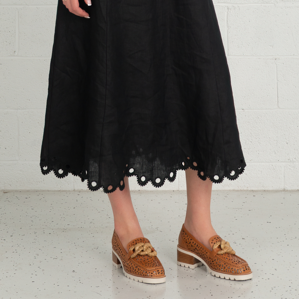 Popo Brandy Leather Heeled Loafers