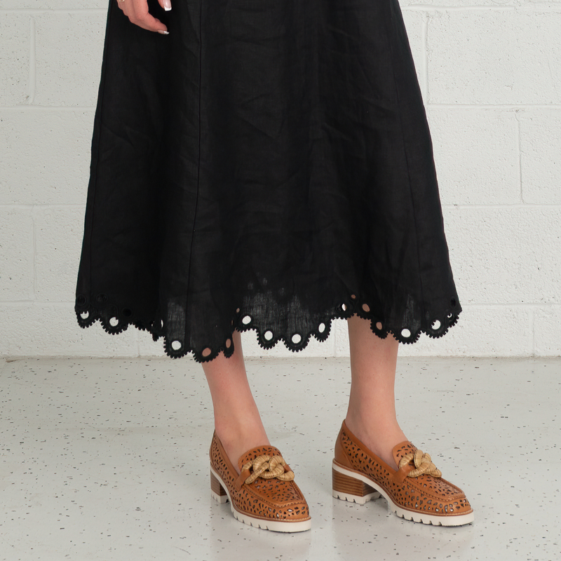 Popo Brandy Leather Heeled Loafers