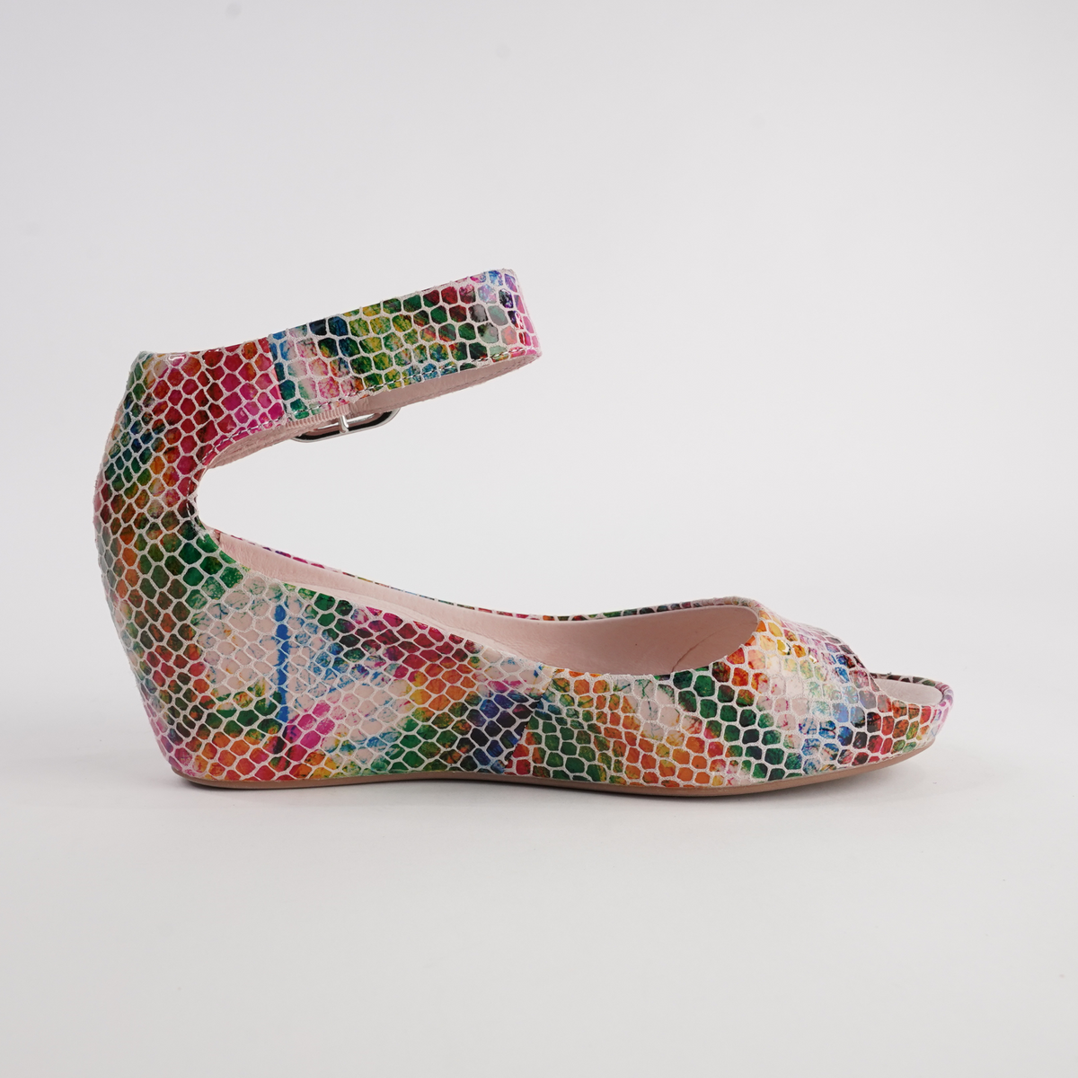 Sangria Palette Snake Leather Wedges - BRESLEY | Shouz