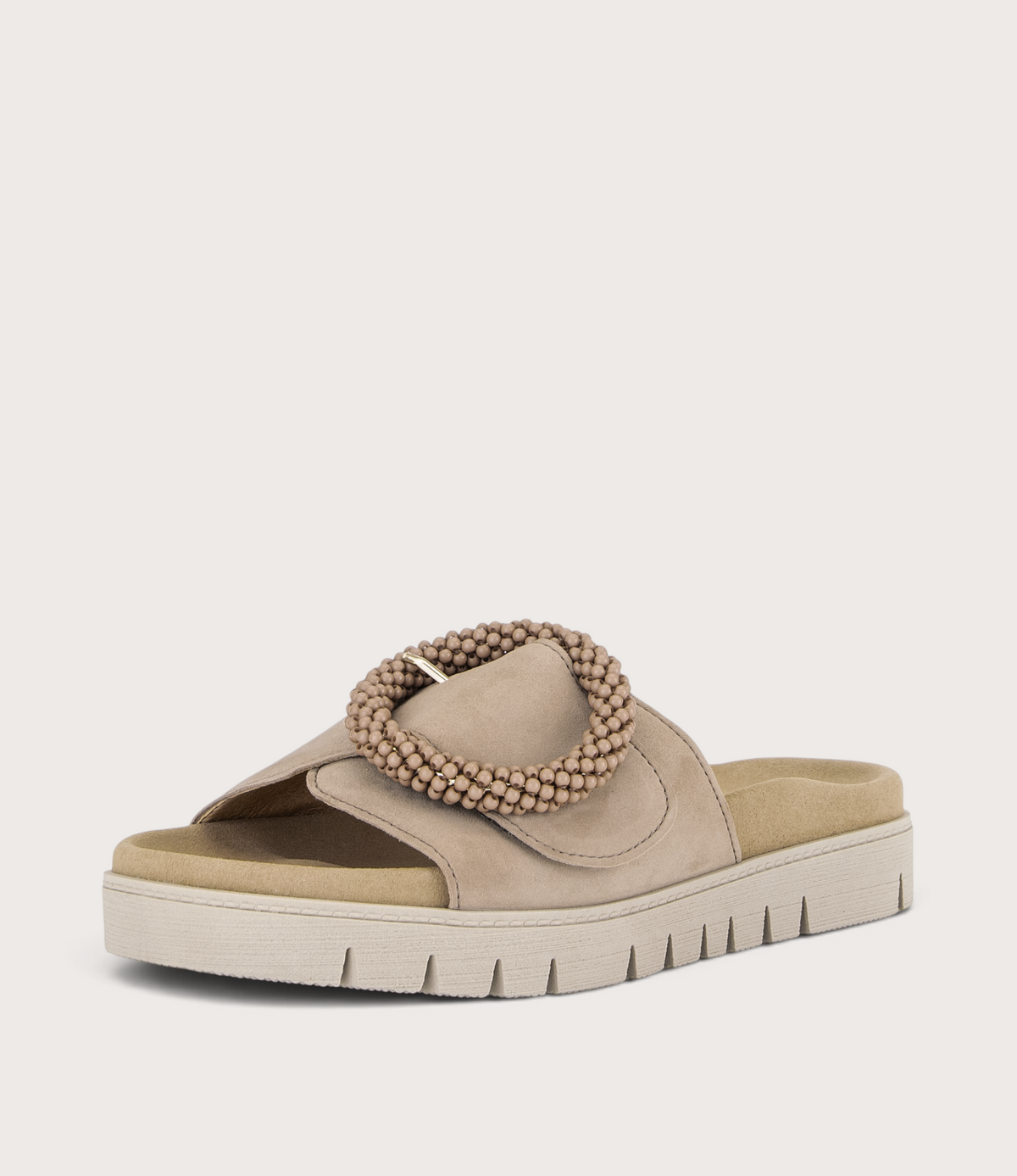 Lucille Sand Suede Slides