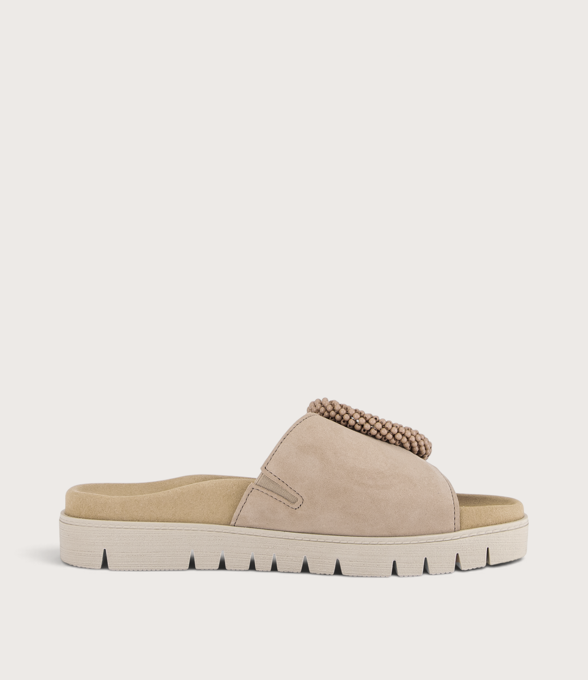 Lucille Sand Suede Slides
