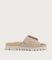 Lucille Sand Suede Slides