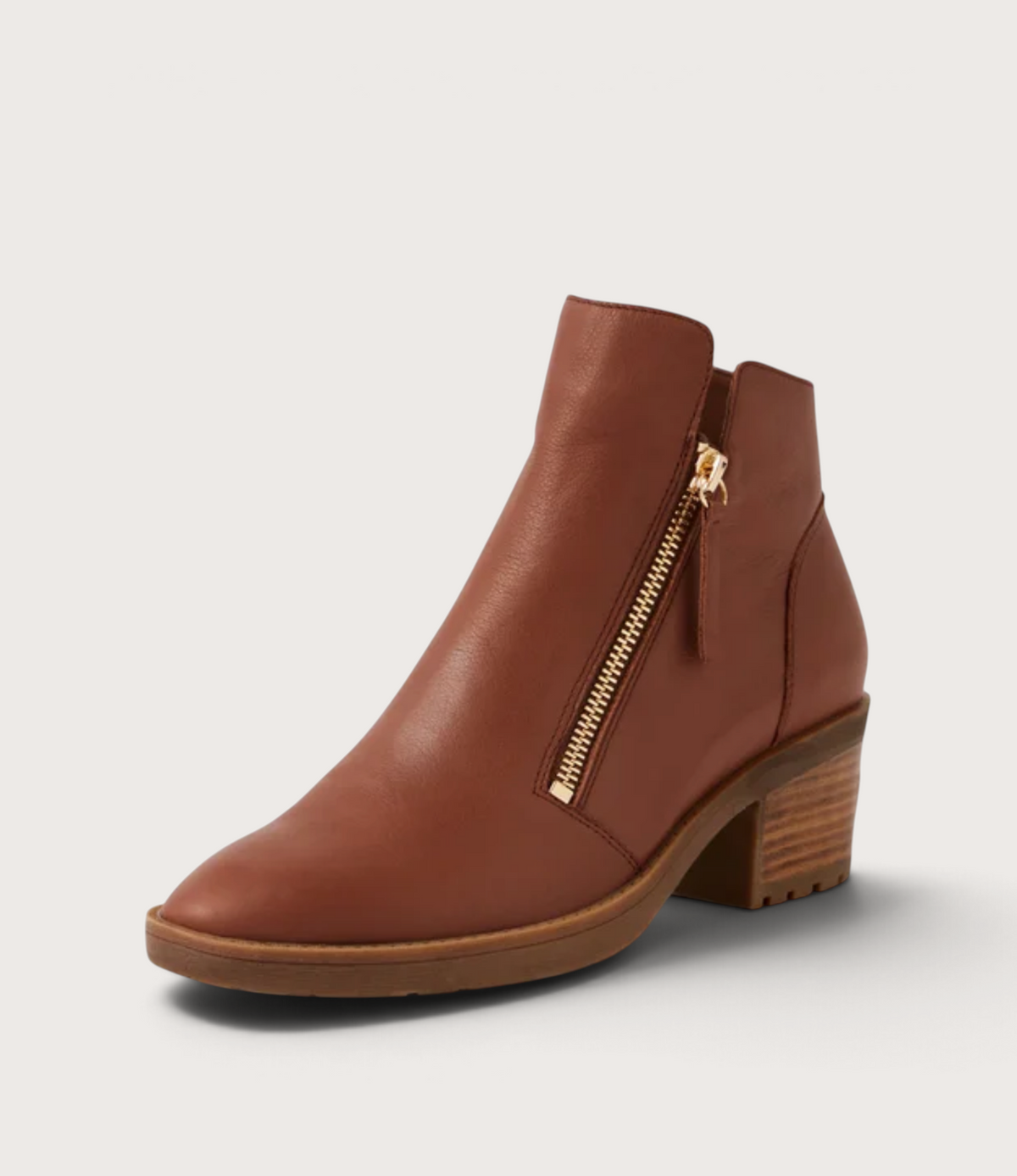Lettice New Cognac Leather Ankle Boots - DJANGO AND JULIETTE | Shouz
