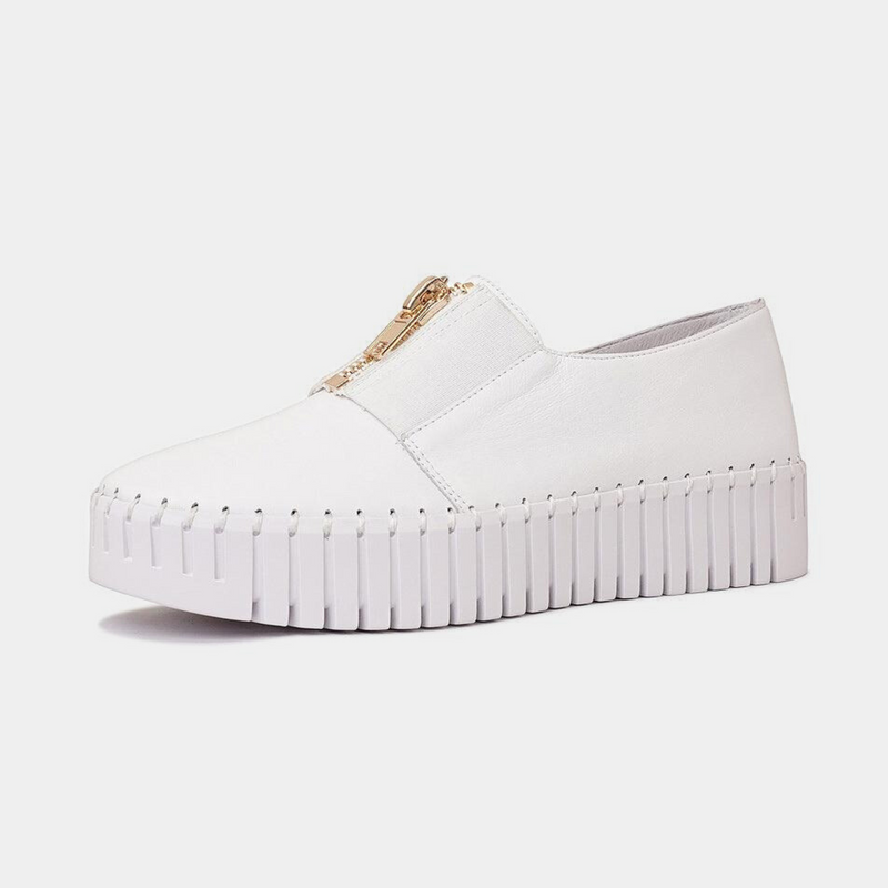 Branza White Leather Sneakers